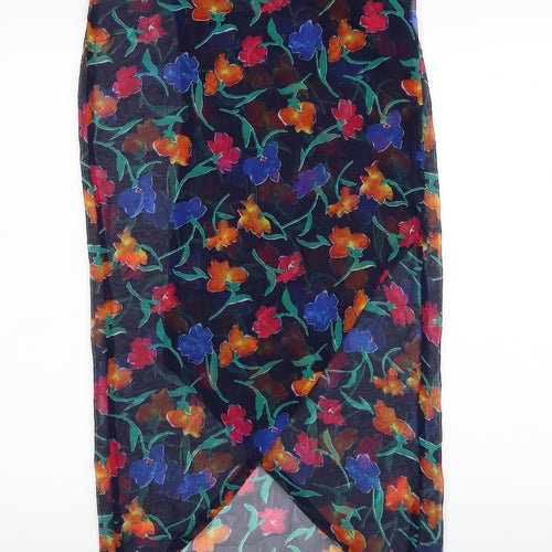 Debenhams Womens Multicoloured Floral Polyester Wrap Skirt Size M Tie - Beach Cover-up