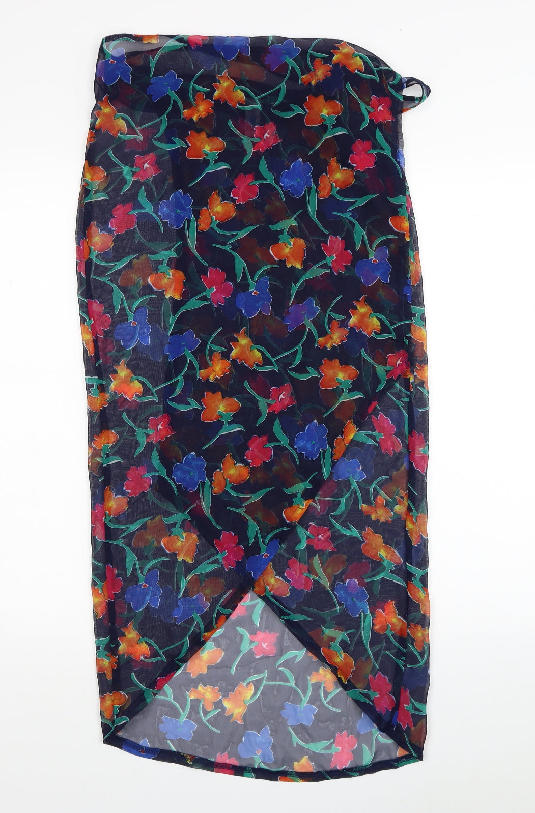 Debenhams Womens Multicoloured Floral Polyester Wrap Skirt Size M Tie - Beach Cover-up