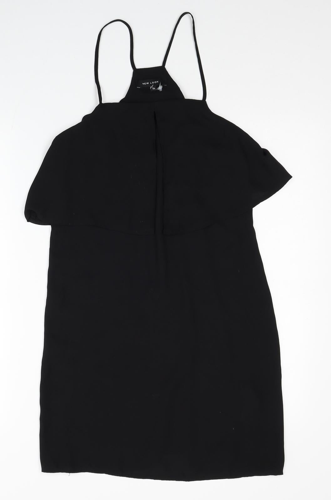 New Look Womens Black Polyester Camisole Tank Size 12 Square Neck