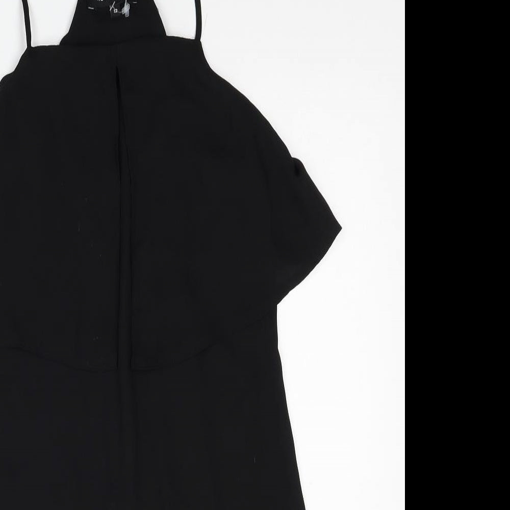 New Look Womens Black Polyester Camisole Tank Size 12 Square Neck