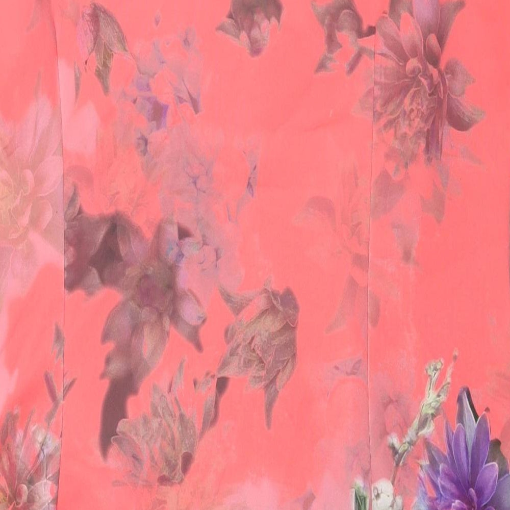 Marks and Spencer Womens Pink Floral Polyester Sheath Size 20 Boat Neck Pullover