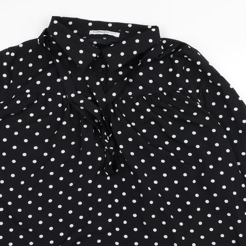 Glamorous Womens Black Polka Dot Polyester Shirt Dress Size M Collared Button