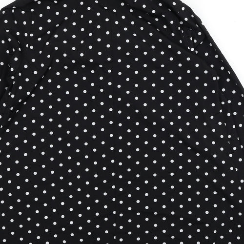 Glamorous Womens Black Polka Dot Polyester Shirt Dress Size M Collared Button