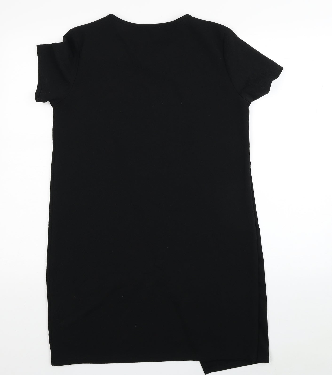 Boohoo Womens Black Polyester T-Shirt Dress Size 12 Round Neck Pullover