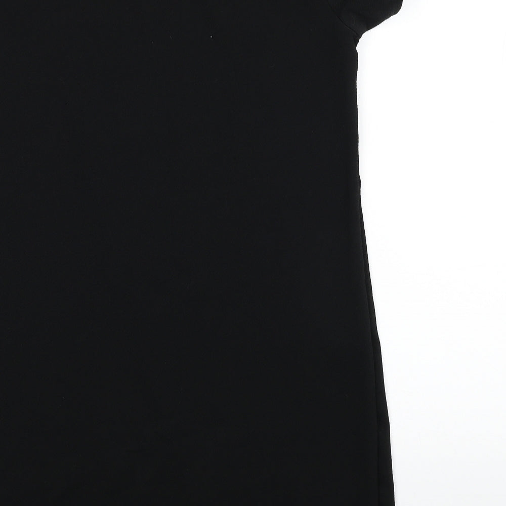 Boohoo Womens Black Polyester T-Shirt Dress Size 12 Round Neck Pullover