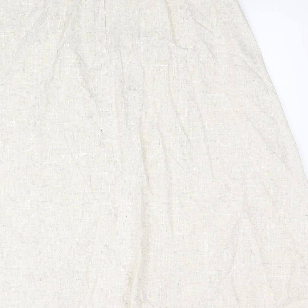 First Avenue Womens Beige Polyester A-Line Skirt Size 16 Button