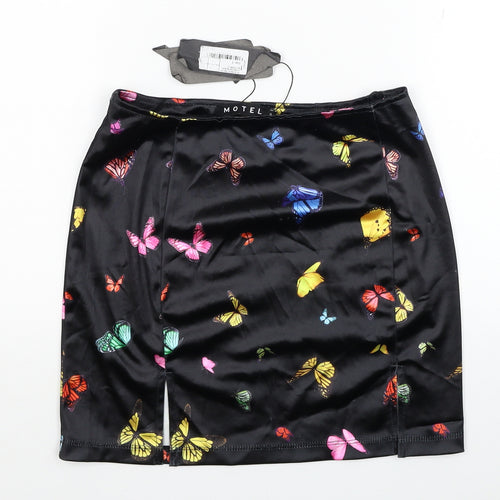 Motel Womens Black Geometric Polyester Mini Skirt Size S - Butterflies