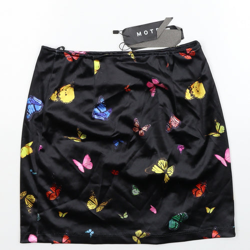 Motel Womens Black Geometric Polyester Mini Skirt Size S - Butterflies