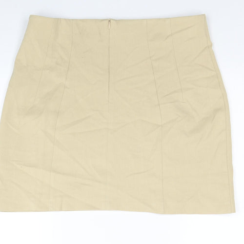Miss Selfridge Womens Beige Polyester A-Line Skirt Size 16 Zip