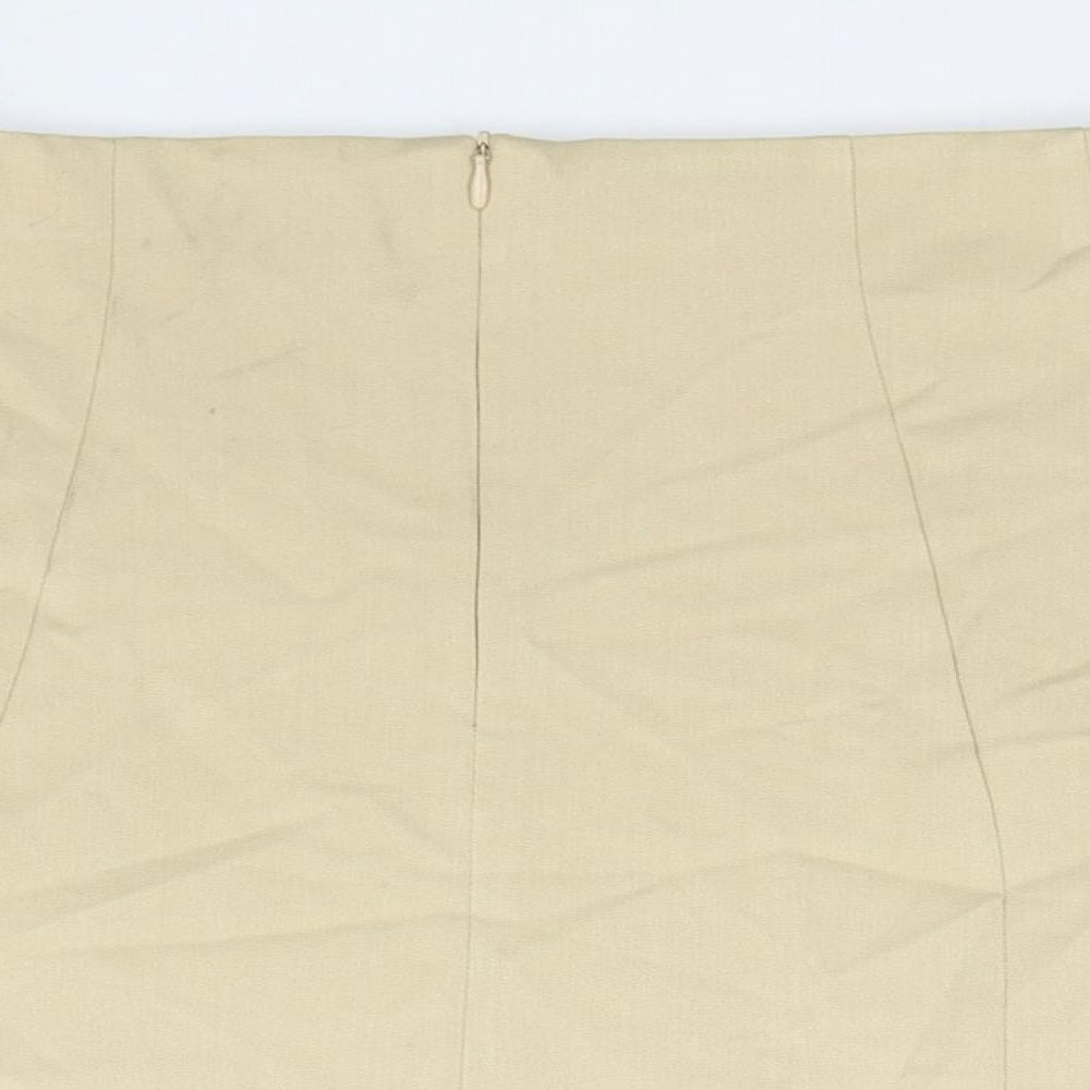 Miss Selfridge Womens Beige Polyester A-Line Skirt Size 16 Zip