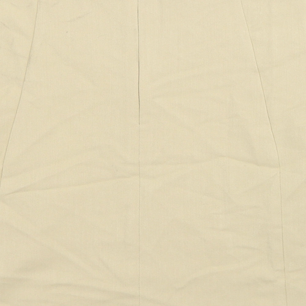Miss Selfridge Womens Beige Polyester A-Line Skirt Size 16 Zip