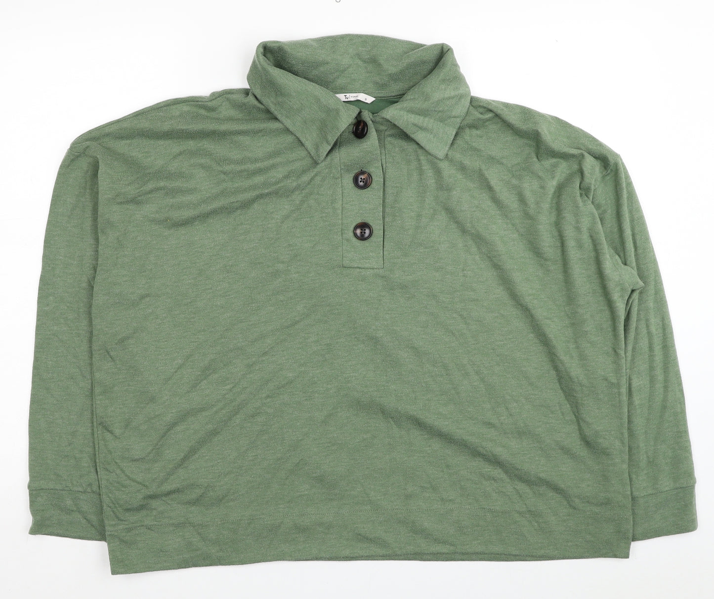TU Womens Green Polyester Pullover Sweatshirt Size 18 Pullover