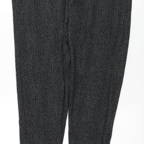 Marks and Spencer Womens Grey Geometric Polyester Jegging Leggings Size 18 L30 in