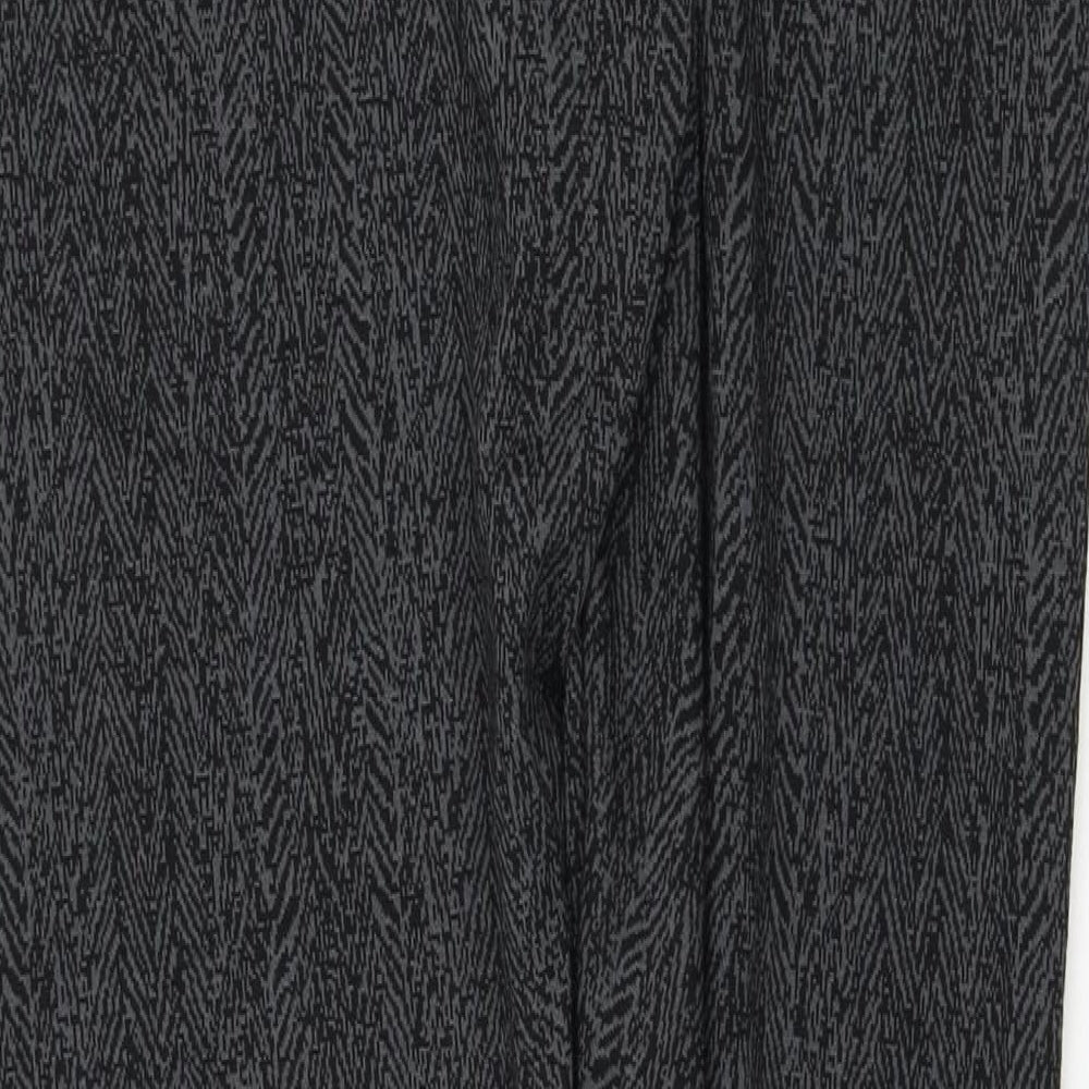 Marks and Spencer Womens Grey Geometric Polyester Jegging Leggings Size 18 L30 in