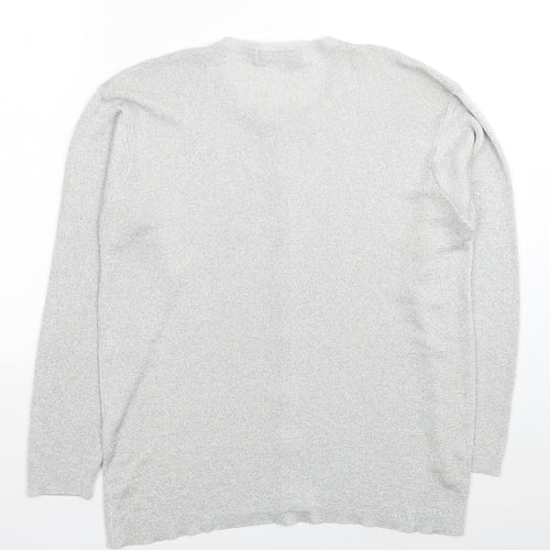 George Womens Silver Scoop Neck Viscose Cardigan Jumper Size 16