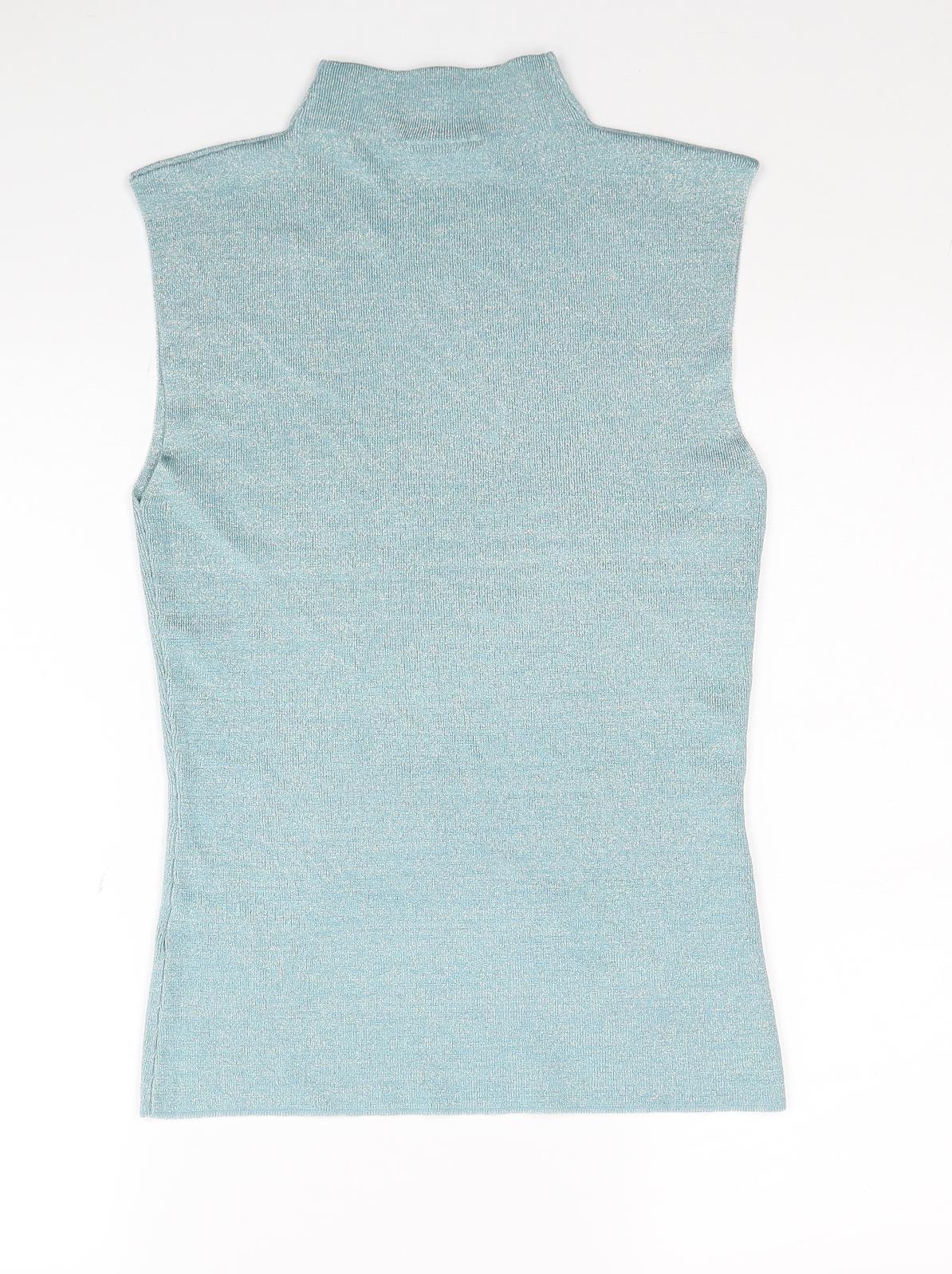 Wallis Womens Blue Viscose Basic Tank Size 14 High Neck