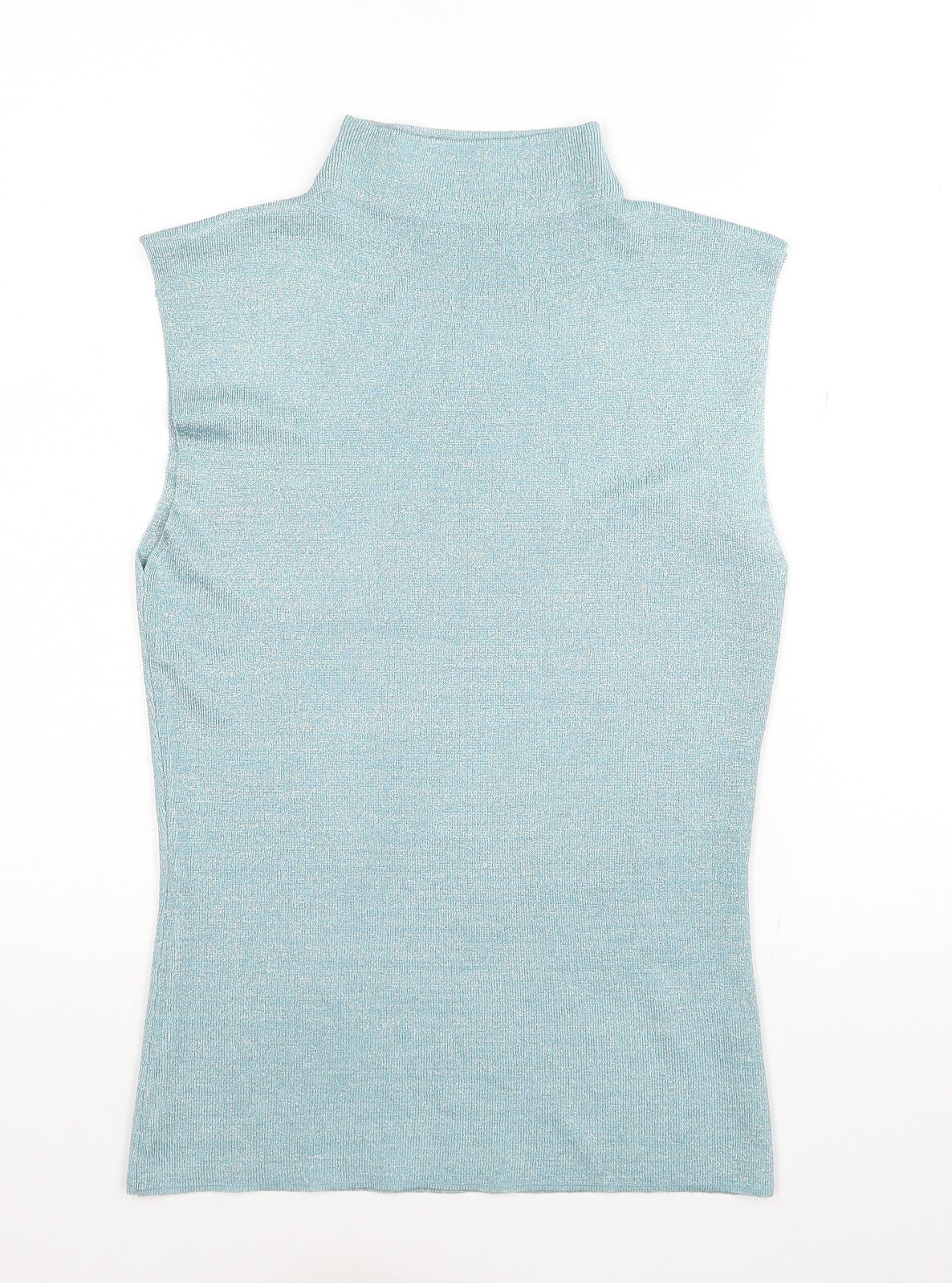 Wallis Womens Blue Viscose Basic Tank Size 14 High Neck