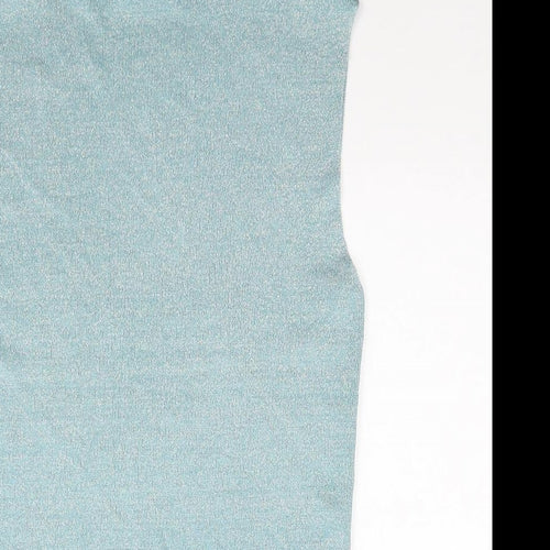 Wallis Womens Blue Viscose Basic Tank Size 14 High Neck
