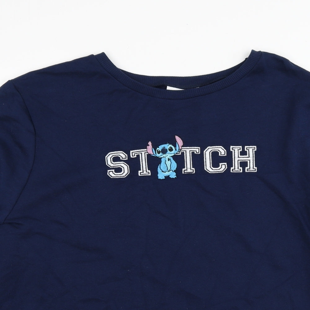 Disney Womens Blue Cotton Pullover Sweatshirt Size 20 Pullover - Stitch