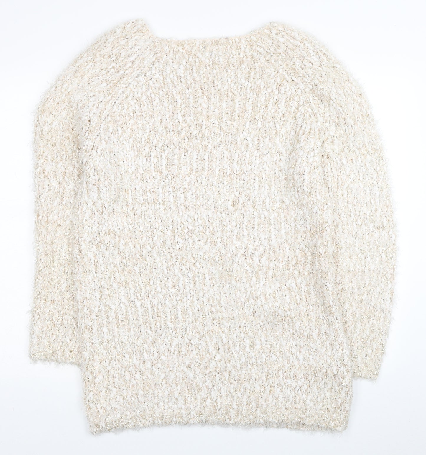 Little Lovers Womens Beige Boat Neck Polyester Tunic Jumper Size 16