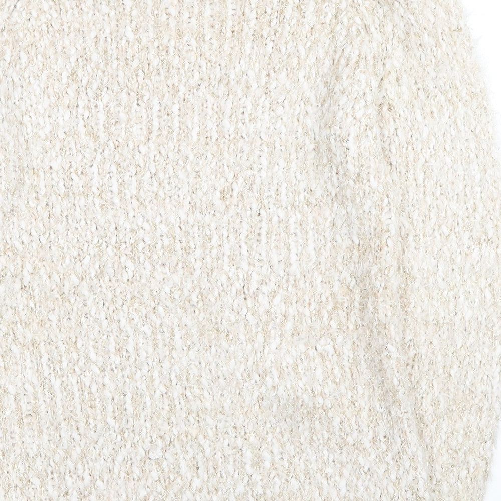 Little Lovers Womens Beige Boat Neck Polyester Tunic Jumper Size 16