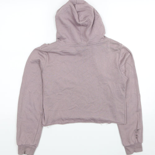 Atmosphere Womens Pink Cotton Pullover Hoodie Size 8 Pullover - Ripped Detail