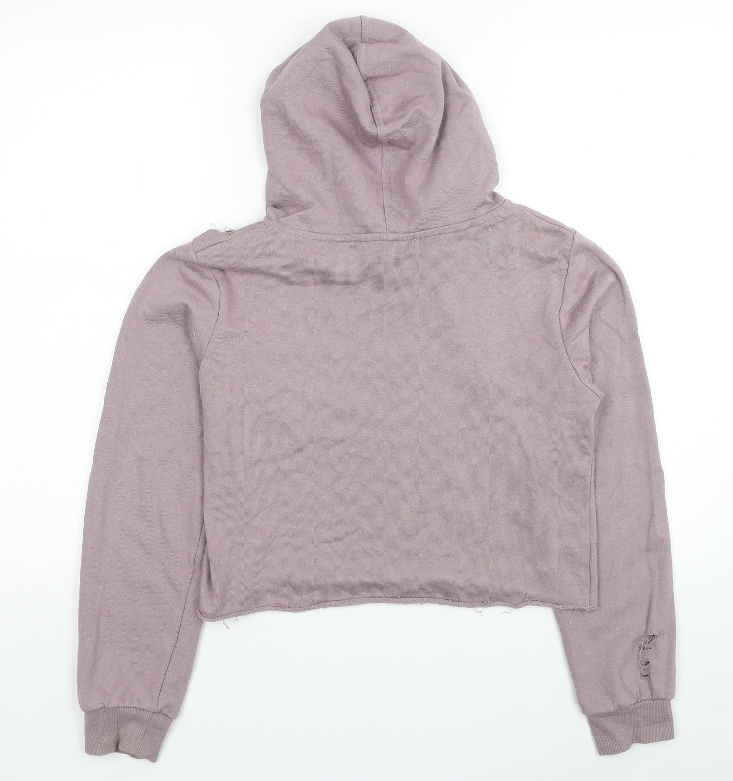 Atmosphere Womens Pink Cotton Pullover Hoodie Size 8 Pullover - Ripped Detail