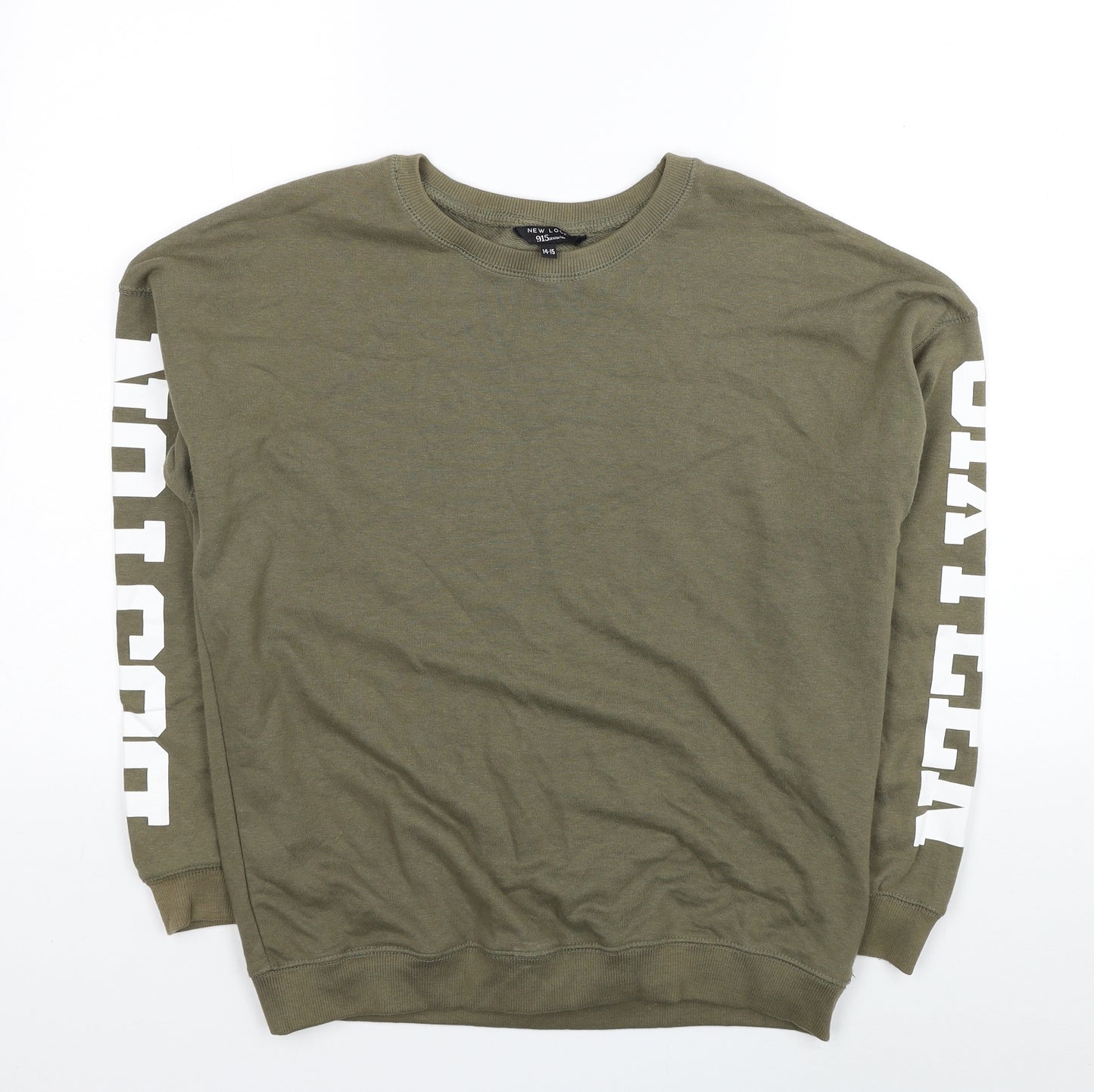 New Look Boys Green Polyester Pullover Sweatshirt Size 14-15 Years Pullover - Sixteen