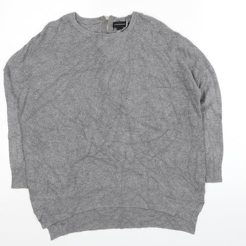 Atmosphere Womens Grey Round Neck Viscose Pullover Jumper Size 10