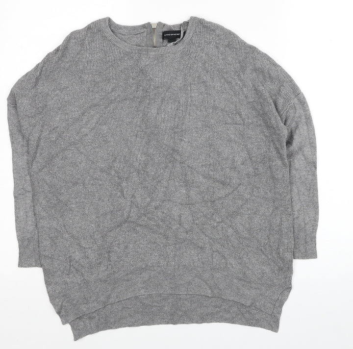 Atmosphere Womens Grey Round Neck Viscose Pullover Jumper Size 10