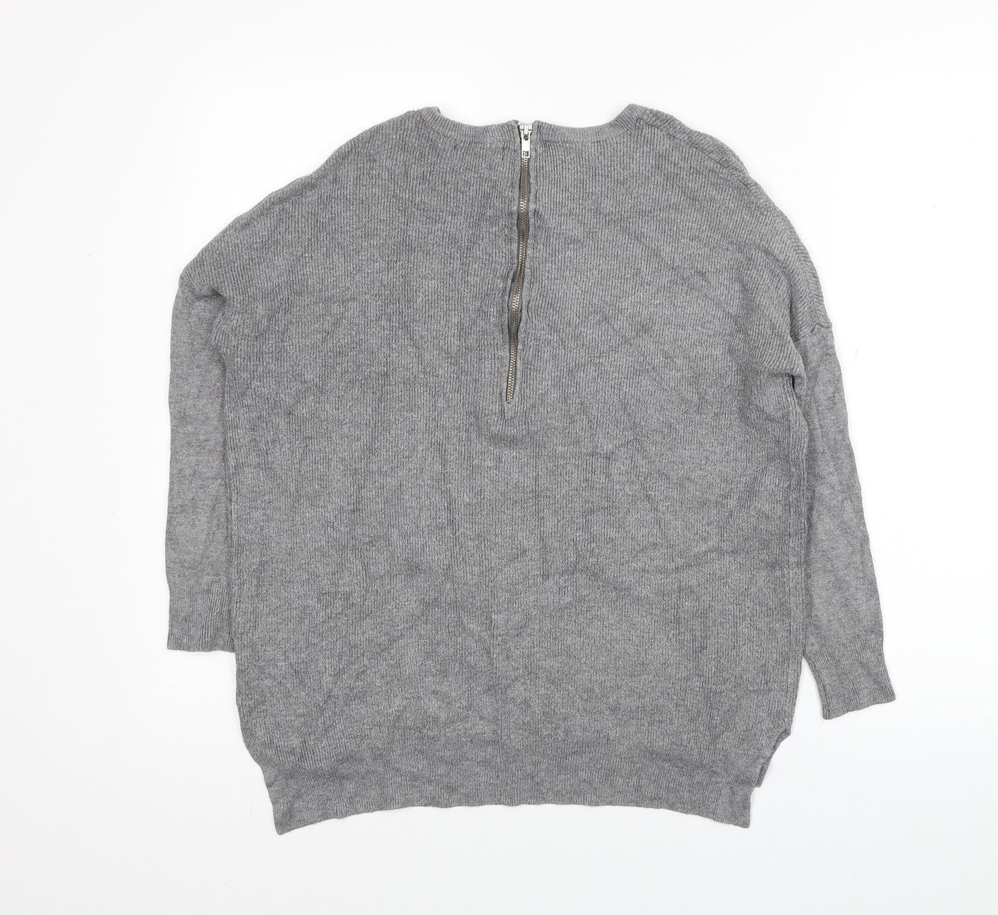 Atmosphere Womens Grey Round Neck Viscose Pullover Jumper Size 10