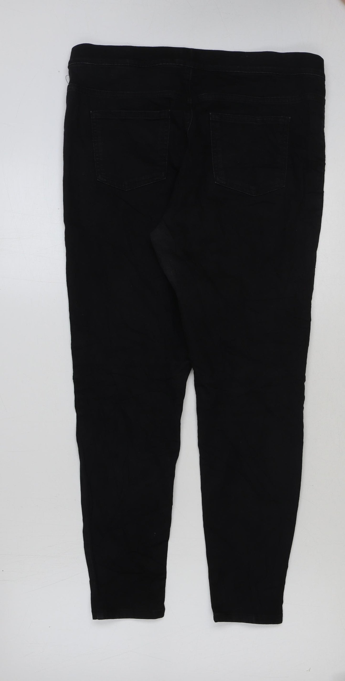 Marks and Spencer Womens Black Cotton Jegging Jeans Size 16 L26 in Regular