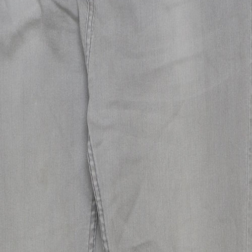 Peacocks Womens Grey Cotton Skinny Jeans Size 14 L31 in Regular Button