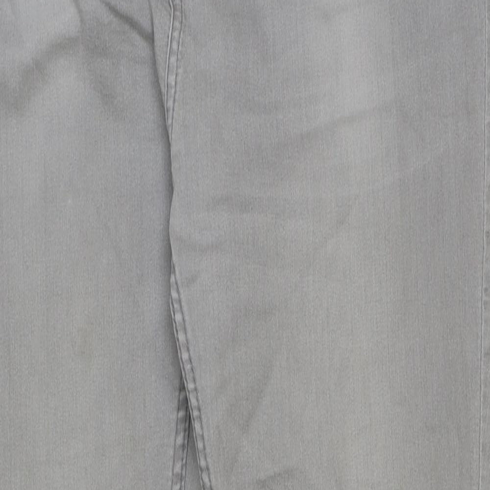 Peacocks Womens Grey Cotton Skinny Jeans Size 14 L31 in Regular Button