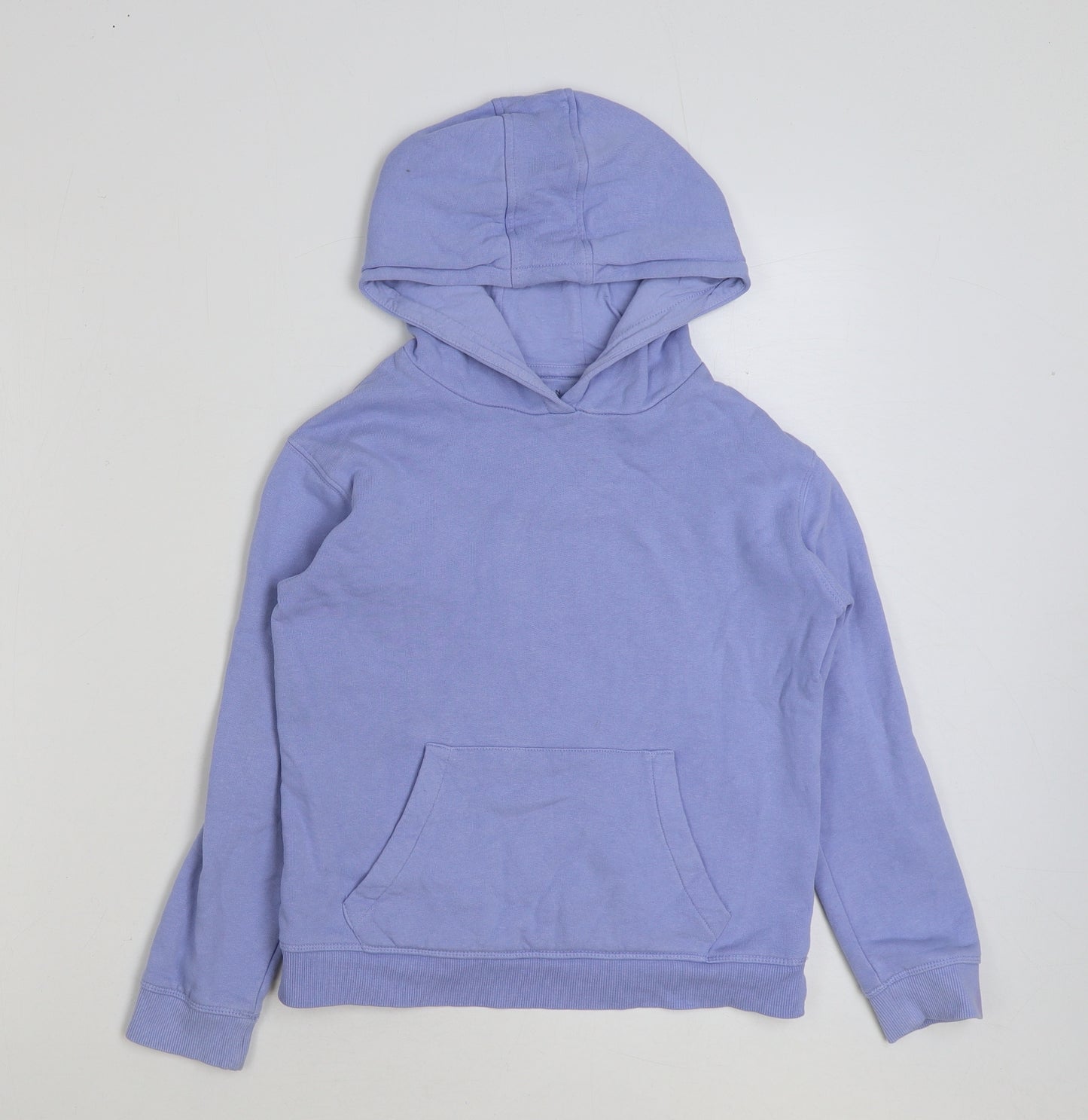 John Lewis Girls Blue Cotton Pullover Hoodie Size 10 Years Pullover