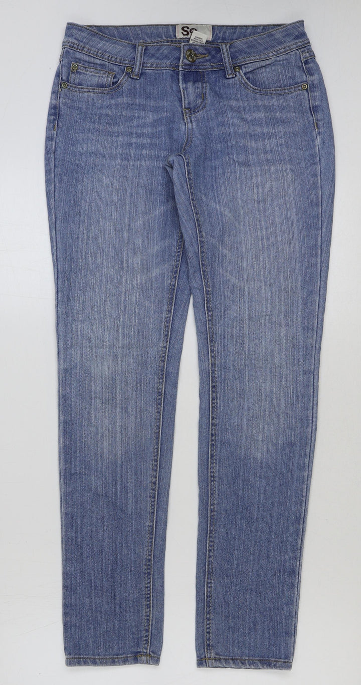 SO Womens Blue Cotton Skinny Jeans Size 30 in L31 in Regular Button