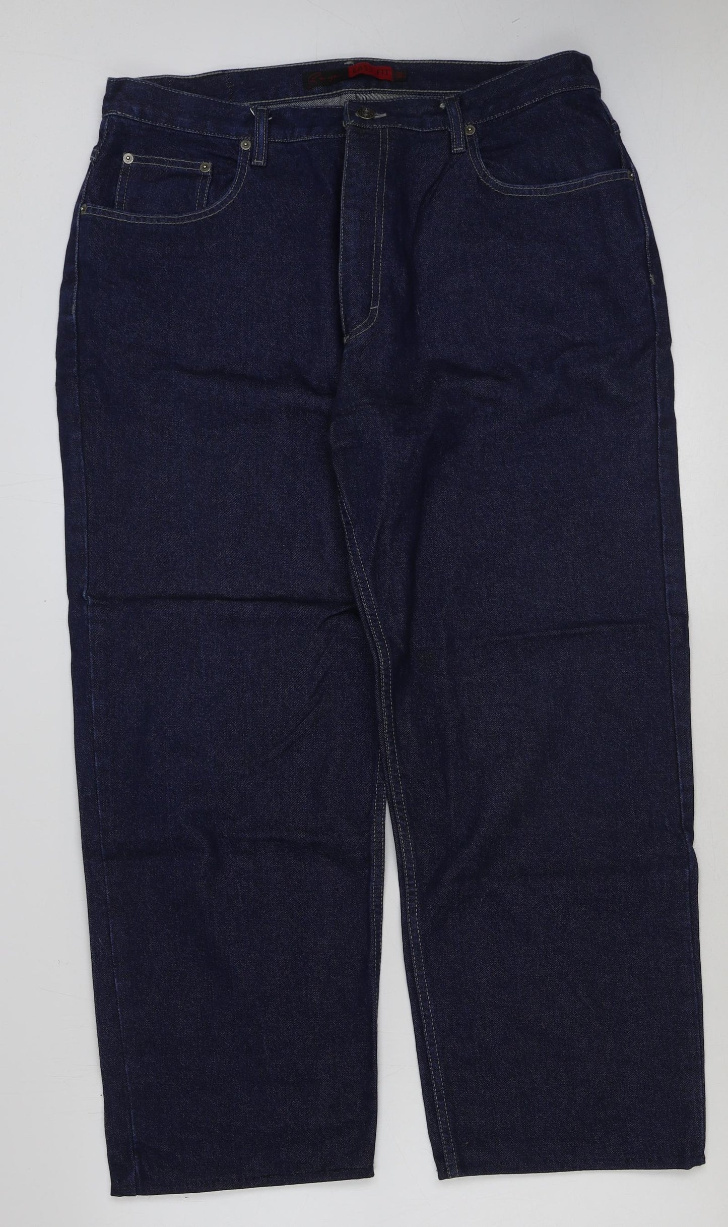 Preworn Mens Blue Cotton Straight Jeans Size 40 in L31 in Regular Button