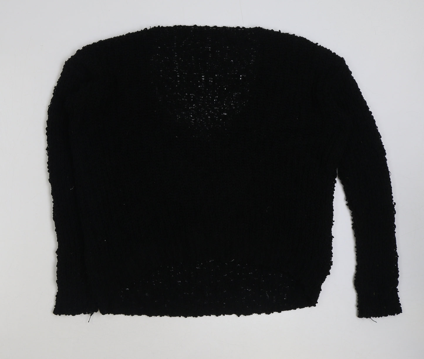 SheIn Womens Black V-Neck Acrylic Pullover Jumper Size M