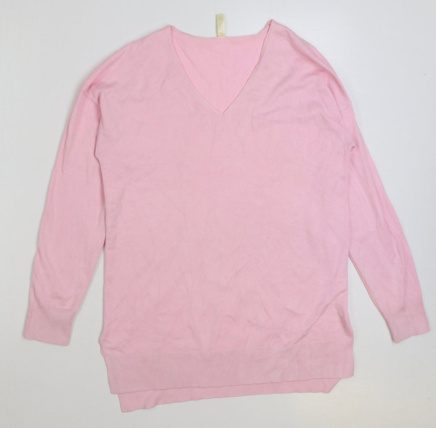 Grecelle Womens Pink V-Neck Acrylic Pullover Jumper Size S