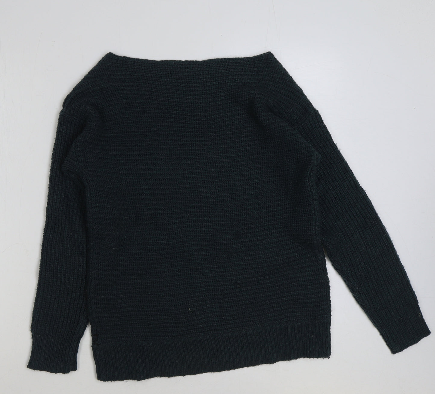 Primark Womens Green Scoop Neck Acrylic Pullover Jumper Size 8
