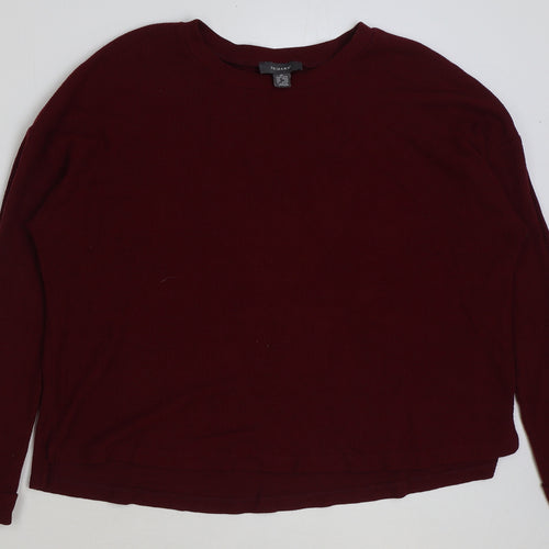 Primark Womens Red Polyester Basic T-Shirt Size M Round Neck - Ribbed