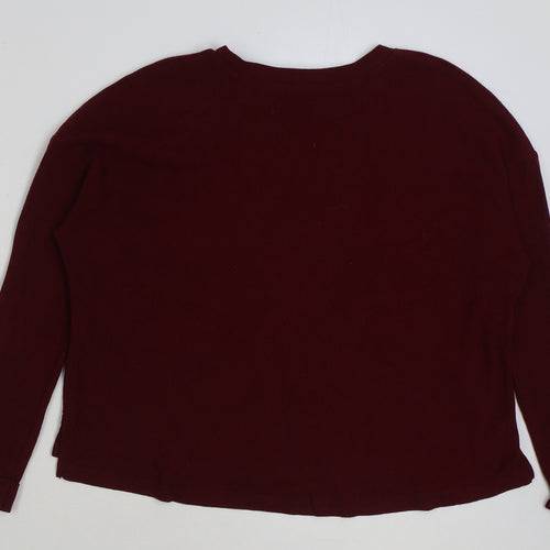Primark Womens Red Polyester Basic T-Shirt Size M Round Neck - Ribbed