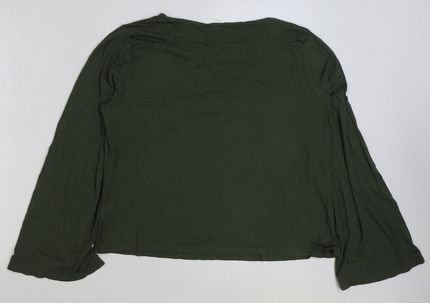 Primark Womens Green Polyester Basic T-Shirt Size 20 V-Neck