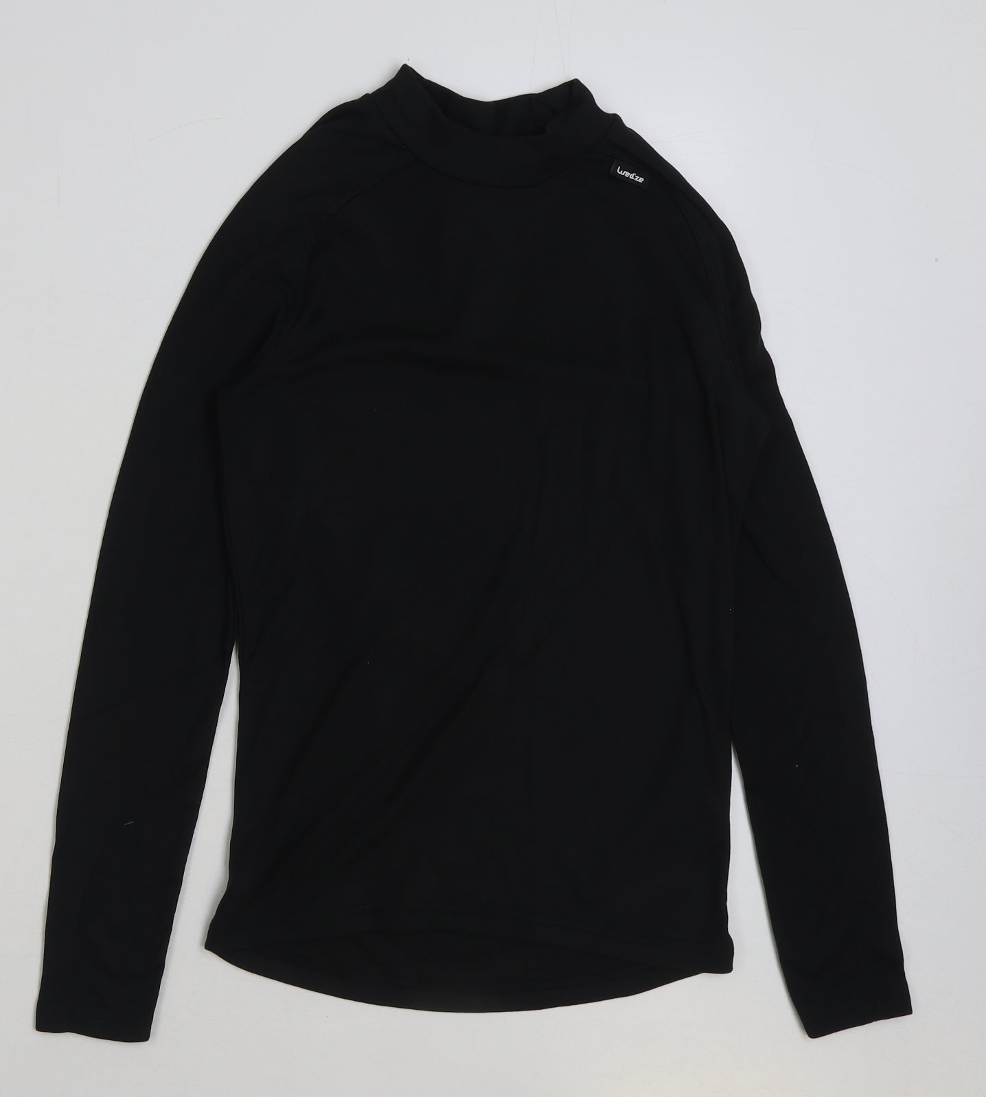 DECATHLON Mens Black Polyester T-Shirt Size XS Mock Neck