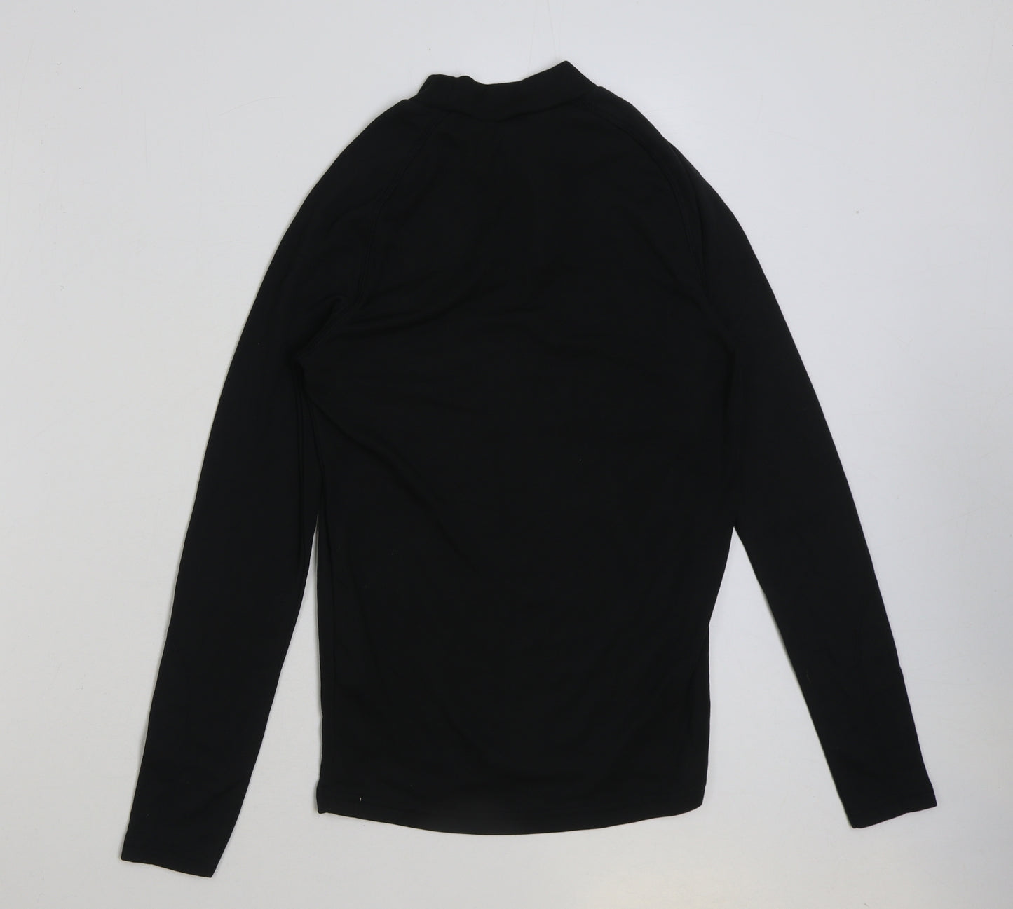DECATHLON Mens Black Polyester T-Shirt Size XS Mock Neck