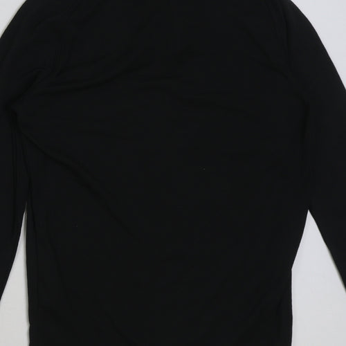 DECATHLON Mens Black Polyester T-Shirt Size XS Mock Neck