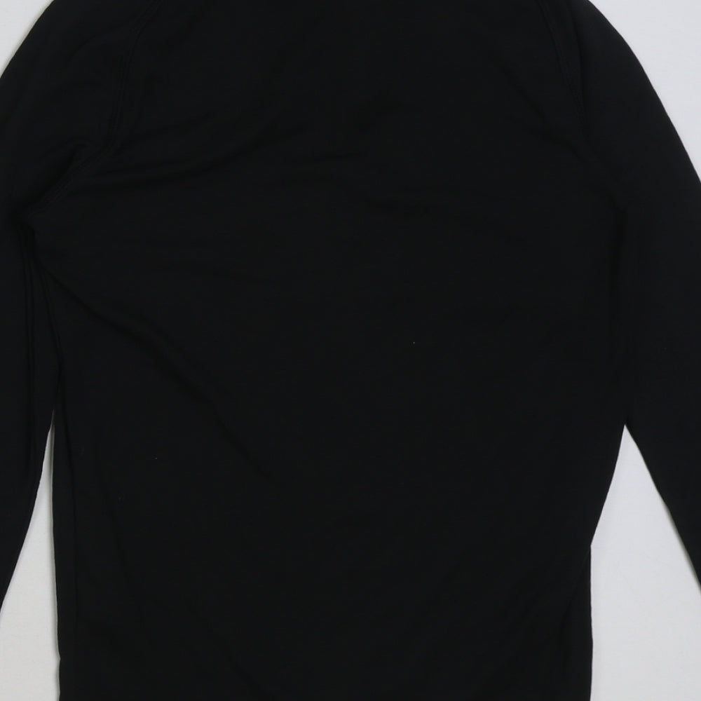 DECATHLON Mens Black Polyester T-Shirt Size XS Mock Neck
