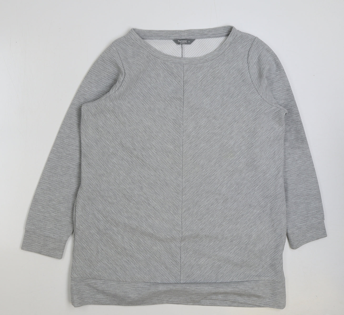 Nutmeg Womens Grey Polyester Pullover Sweatshirt Size 14 Pullover