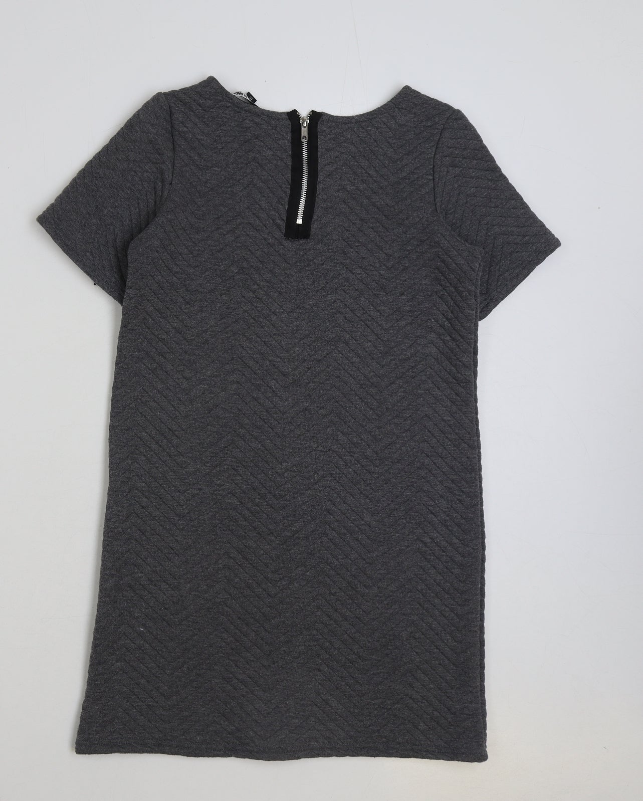Blonde + Blonde Womens Grey Polyester A-Line Size 6 Round Neck Zip
