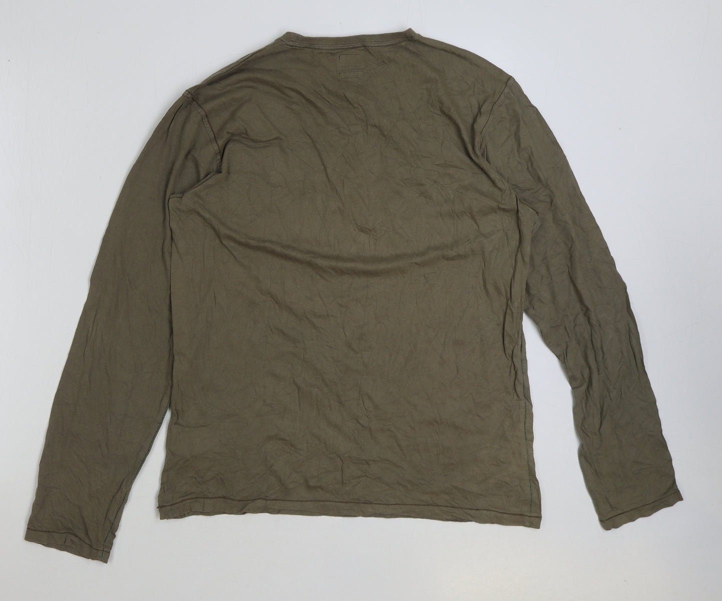 Firetrap Mens Beige Cotton T-Shirt Size S Round Neck